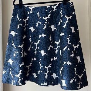 Lane Bryant A-Line / circle skirt, size 20, navy/white quilted floral material